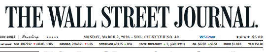 WSJ 华尔街日报 20260302
