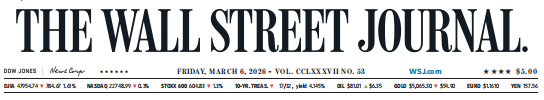 WSJ 华尔街日报 20260306