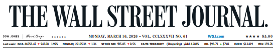 WSJ 华尔街日报 20260316