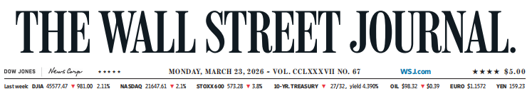 WSJ 华尔街日报 20260323