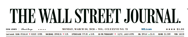 WSJ 华尔街日报 20260330