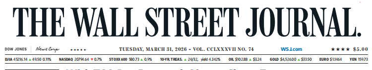 WSJ 华尔街日报 20260331