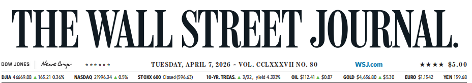 WSJ 华尔街日报 20260407