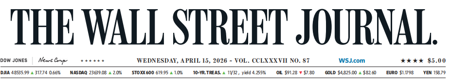 WSJ 华尔街日报 20260415