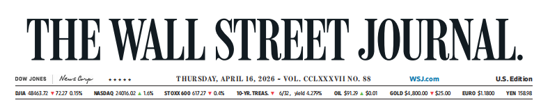 WSJ 华尔街日报 20260416