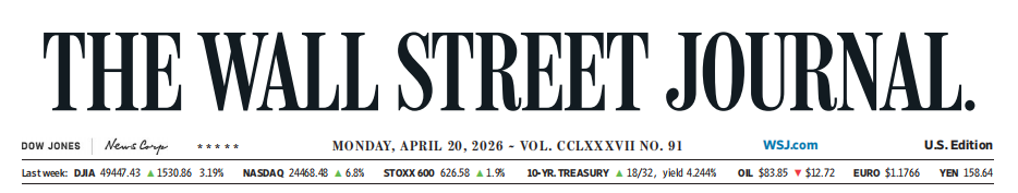 WSJ 华尔街日报 20260420