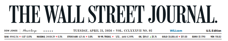WSJ 华尔街日报 20260421