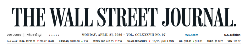WSJ 华尔街日报 20260427