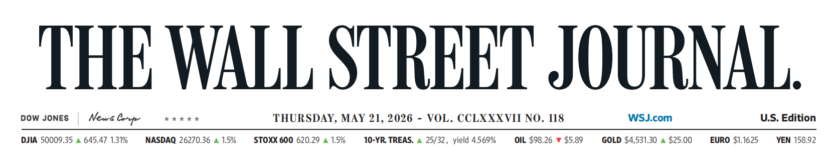 WSJ 华尔街日报20260521