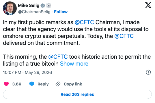 彭博： CFTC为加密货币万亿美元离岸交易铺平道路