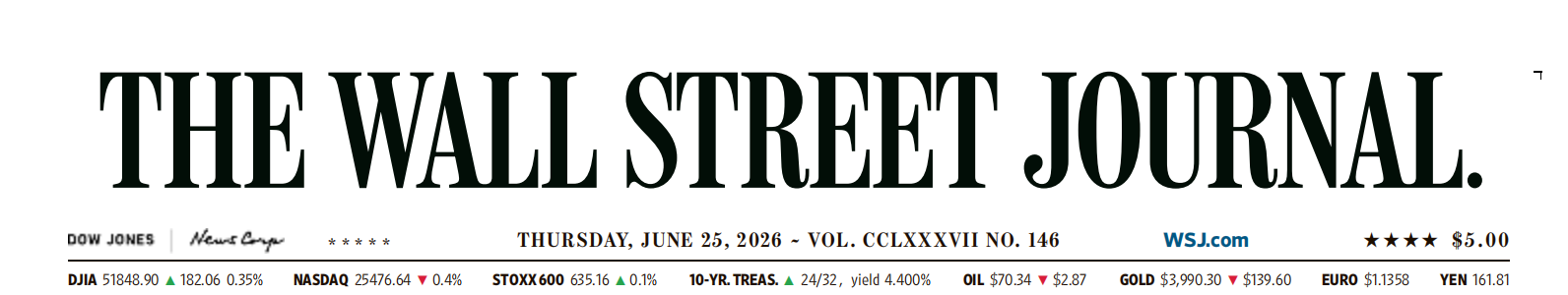 WSJ 华尔街日报 20260625