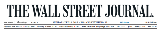 WSJ 华尔街日报20260713
