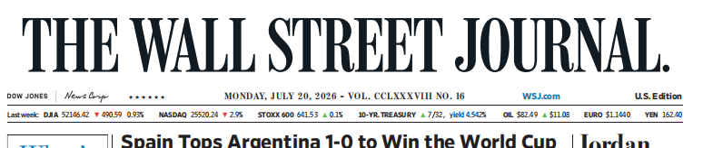 WSJ 华尔街日报 20260720
