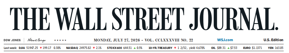 WSJ 华尔街日报 20260727