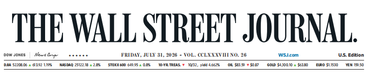 WSJ 华尔街日报 20260731