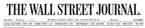 WSJ 华尔街日报 20260803