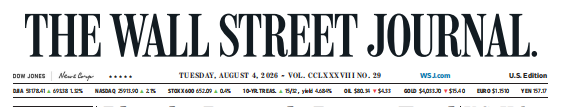 WSJ 华尔街日报 20260804