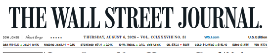 WSJ 华尔街日报 20260806