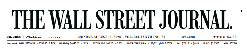 WSJ 华尔街日报 20260810