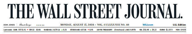 WSJ 华尔街日报 20260817