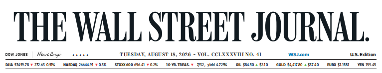 WSJ 华尔街日报20260818