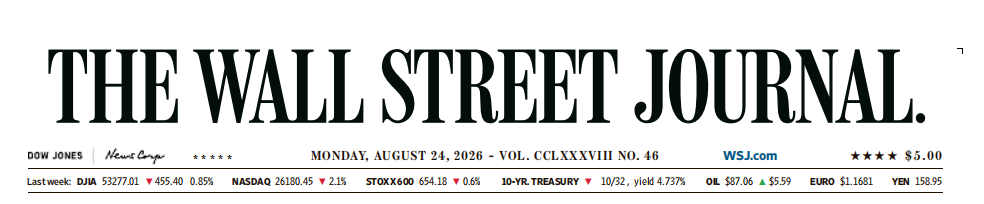 WSJ 华尔街日报 20260824