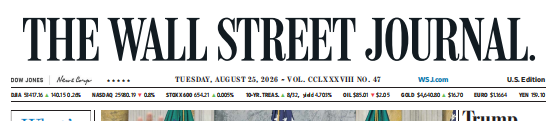 WSJ 华尔街日报 20260825