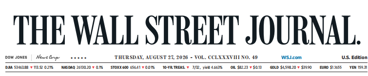 WSJ 华尔街日报 20260827