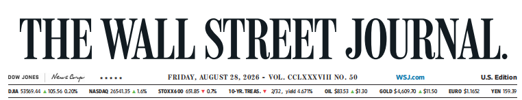 WSJ 华尔街日报 20260828