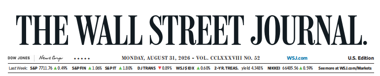WSJ 华尔街日报 20260831