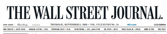 WSJ 华尔街日报 20260903