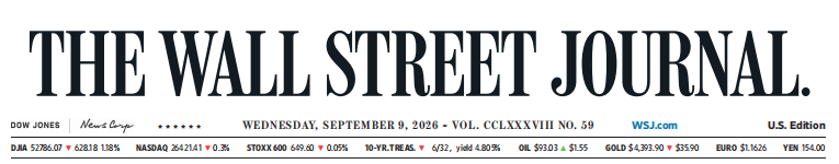 WSJ 华尔街日报 20260909