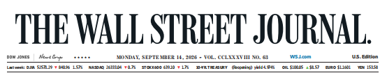 WSJ 华尔街日报 20260914
