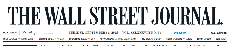 WSJ 华尔街日报 20260915