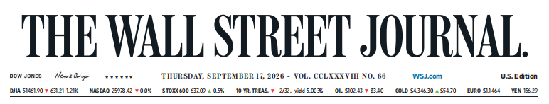 WSJ 华尔街日报 20260917