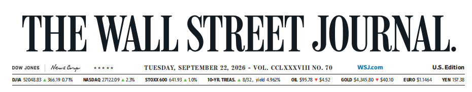 The Wall Street Journal - 22 September 2026