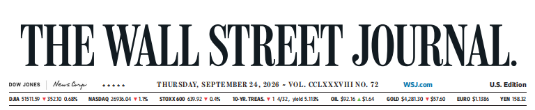 WSJ 华尔街日报 20260924