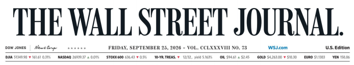 WSJ 华尔街日报 20260925