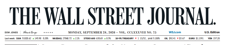 WSJ 华尔街日报 20260926