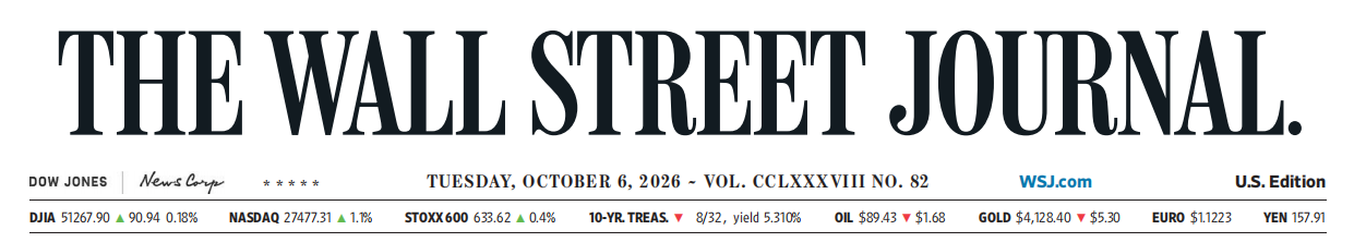 WSJ 华尔街日报 20261006