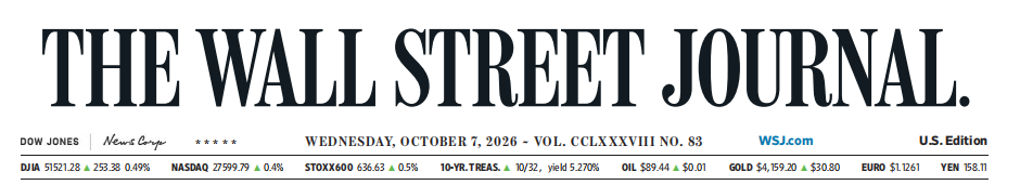 WSJ 华尔街日报 20261007