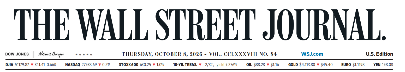 WSJ 华尔街日报 20261008