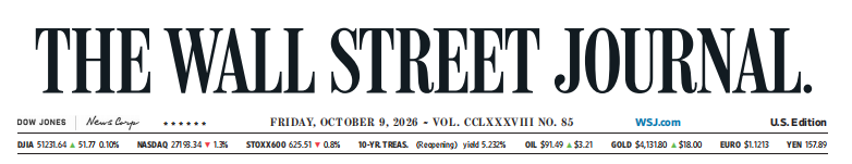 WSJ 华尔街日报 20261009