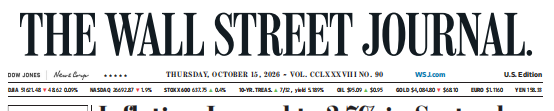WSJ 华尔街日报 20261015