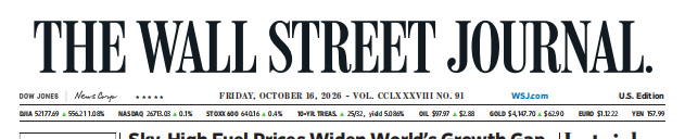 WSJ 华尔街日报 20261016