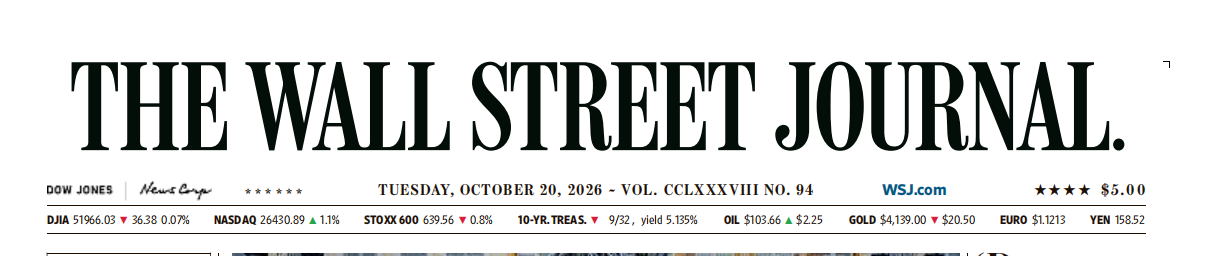 WSJ 华尔街日报 20261020