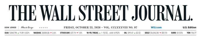 WSJ 华尔街日报 20261023