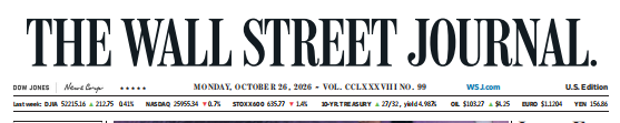 WSJ 华尔街日报 20261026